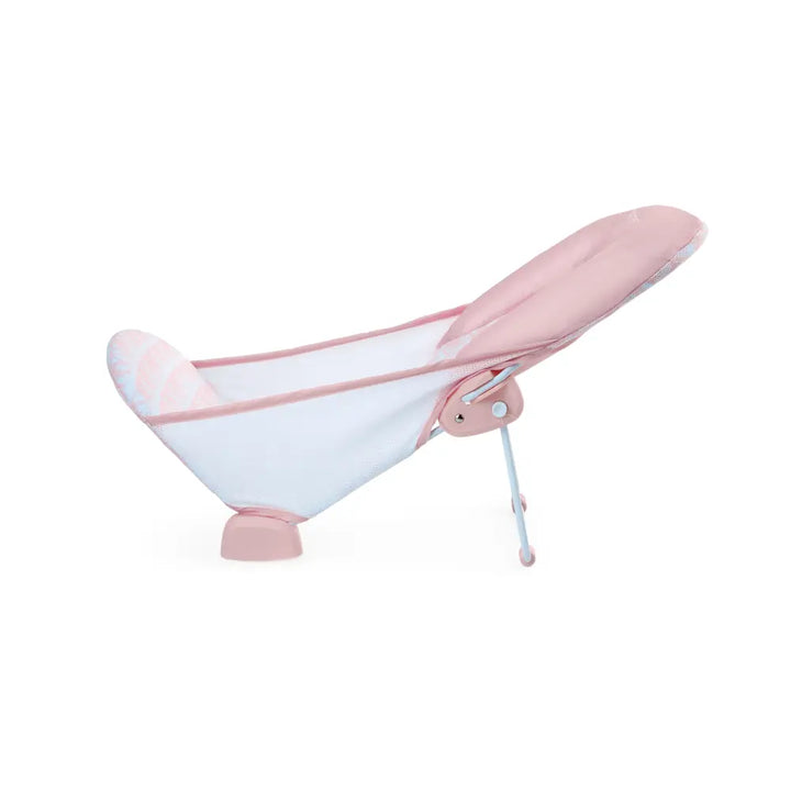 Ingenuity FoldAway 2-Position Baby Bath Bather with Mesh Sling &amp; Headrest, Pink, 0–6 Months, Upto 9 kgs