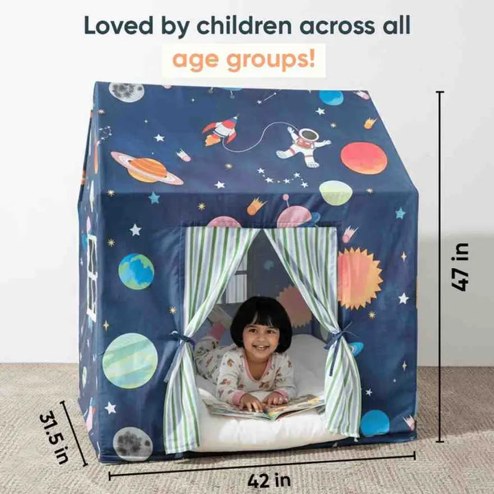 Curious Cub Space-Themed Kids Play Tent House | Galaxy Adventure Indoor Hideaway for Creative Play | uitable for Children Aged 2–5 Years