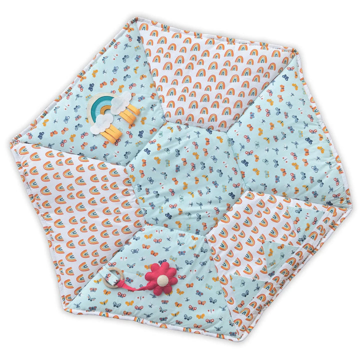 GWD Kids Play Gym &amp; Sensory Mat Set - Blue Butterflies