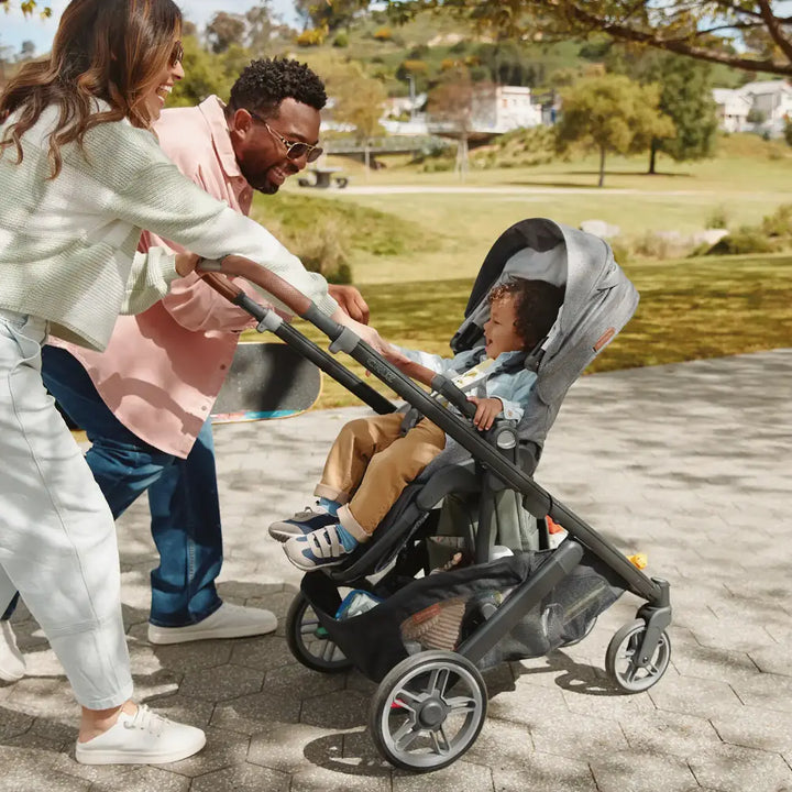 UPPAbaby  Cruz V3 Stroller - Callum - Stone Blue | Silver Frame | Sand Leather