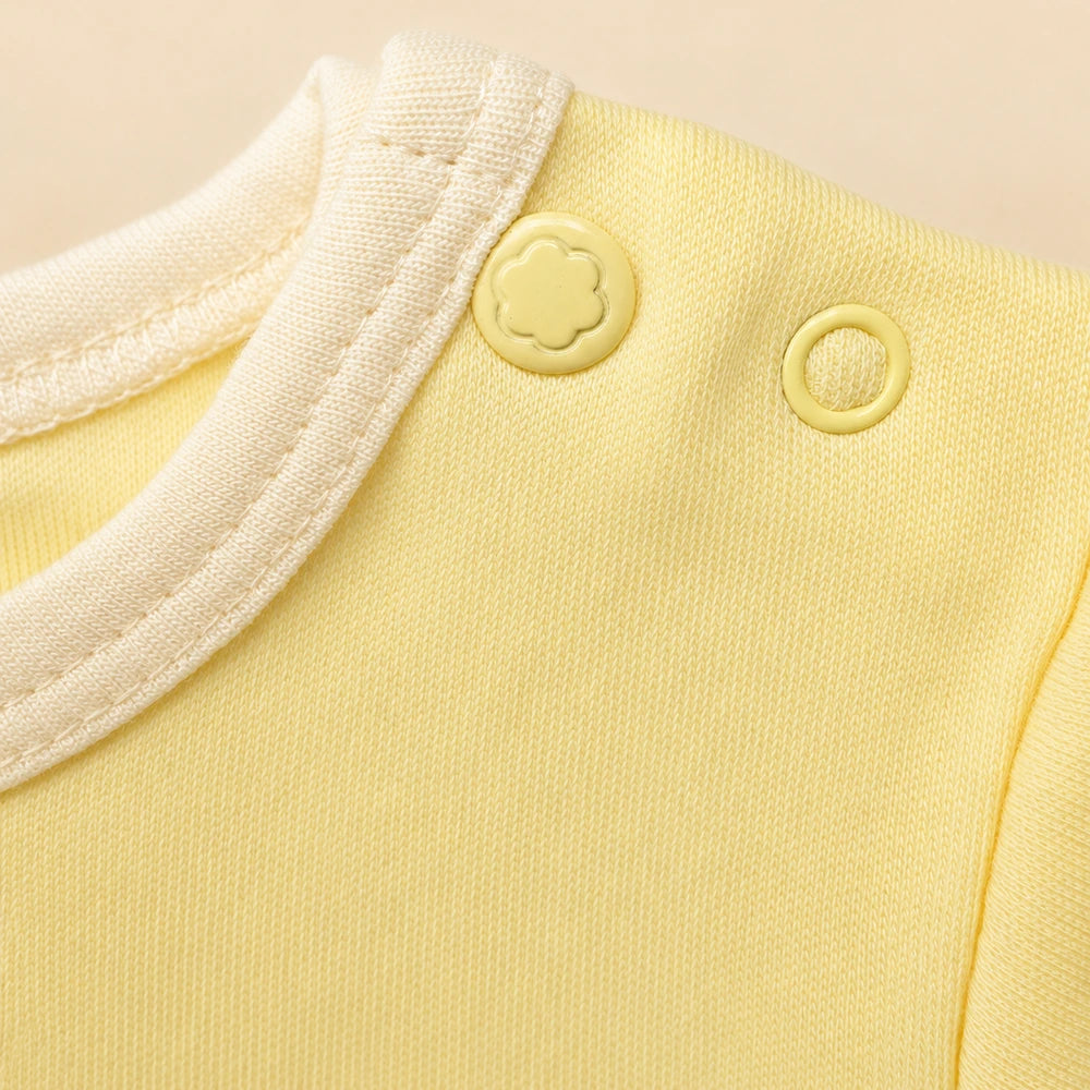 Faura Unisex Banana Cotton First Day Onesie - Yellow