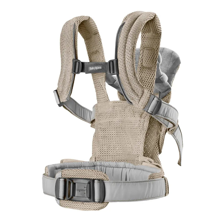 BabyBjorn Baby Harmony Carrier, 3D Mesh, Lightweight, Soft &amp; Breathable Newborn to Toddler Carrier, Adjustable Waistbelt &amp; Cross Straps, 4 Carry Positions, Birth - 3 Years (3-15Kgs) - Grey Beige