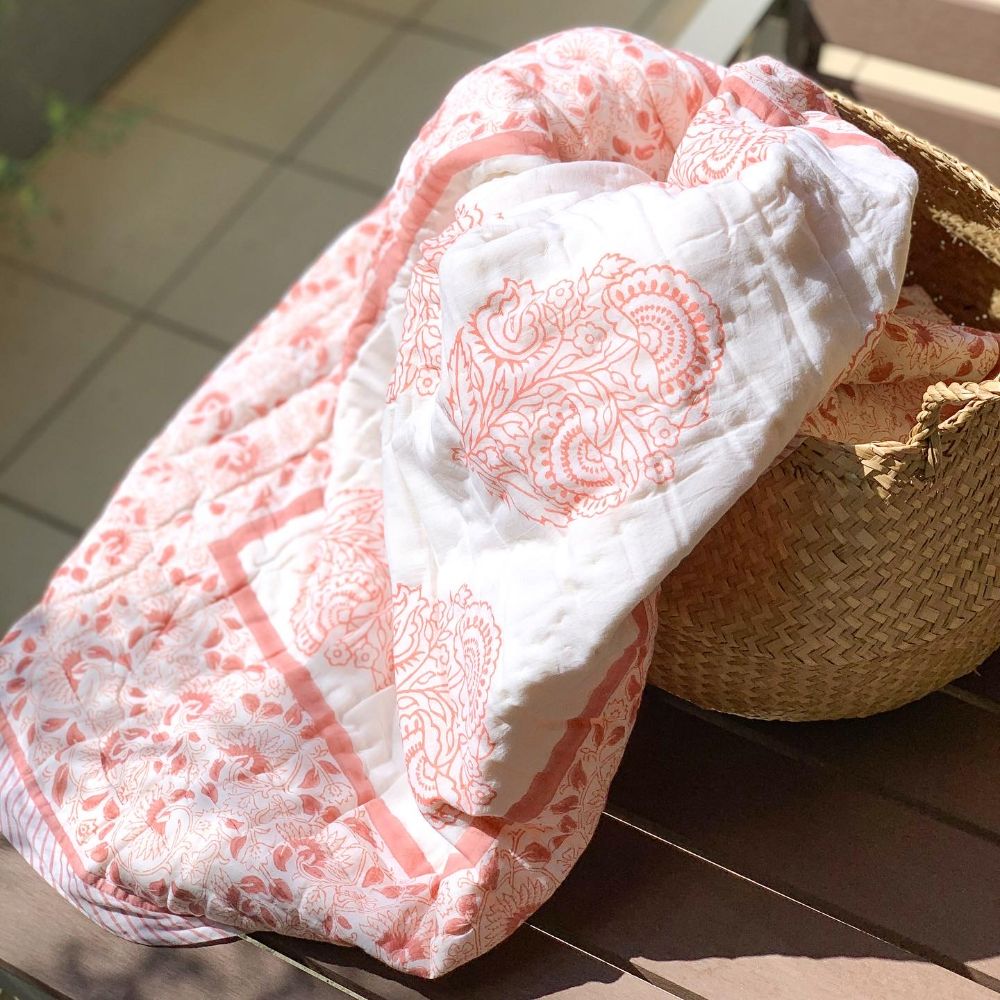 Block Printed Baby Quilt