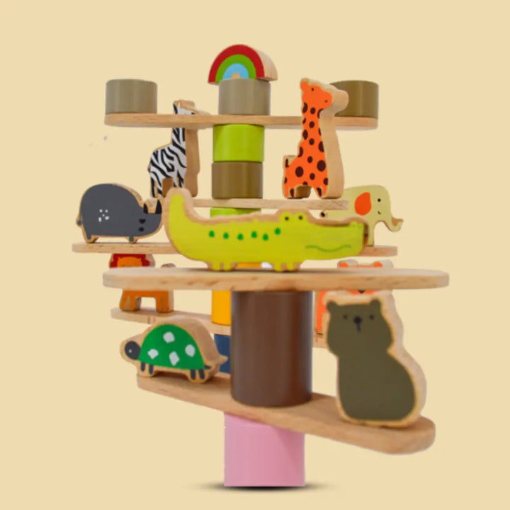 Playbox Wooden Zoo Tower Balancing Activity Toy