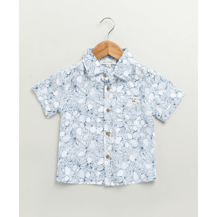 Sweetlime By AS Blue &amp; White Lemon Print Cotton Co-ord Set