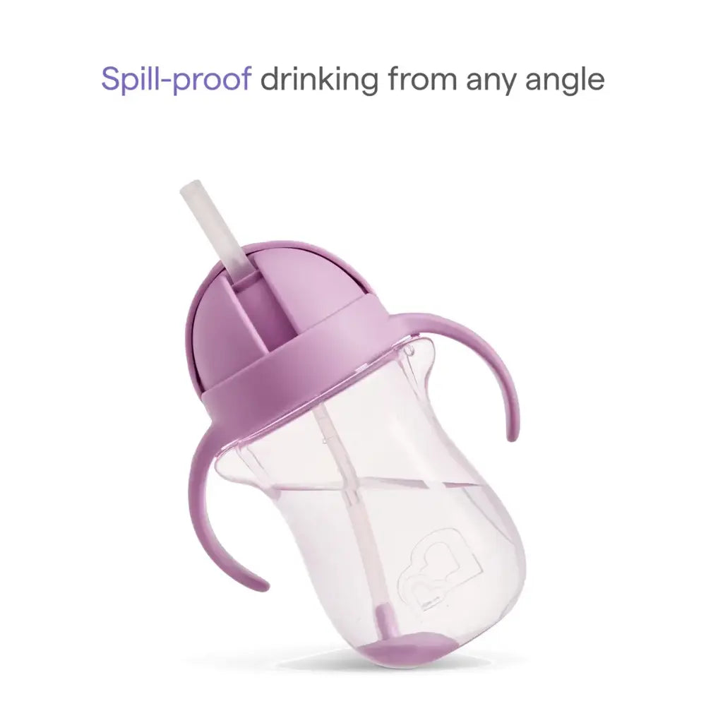 Munchkin Weighted Straw Cup with Handles – Spill-Proof Toddler Straw Cup with Click Lock Lid, Flip-Top Cover, BPA-Free, 10oz, 9+ Months - Purple