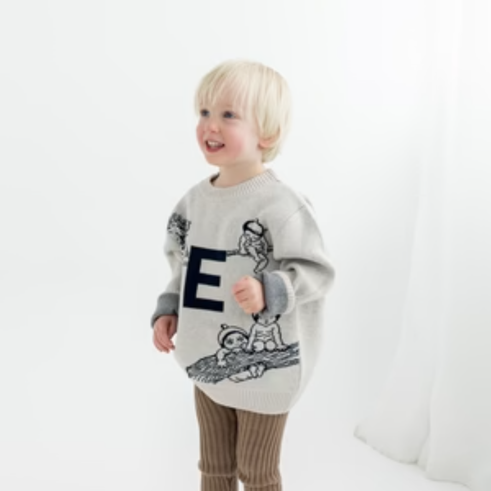 NamelyCo's Personalised May Gibbs Letter Jumper - Oatmeal