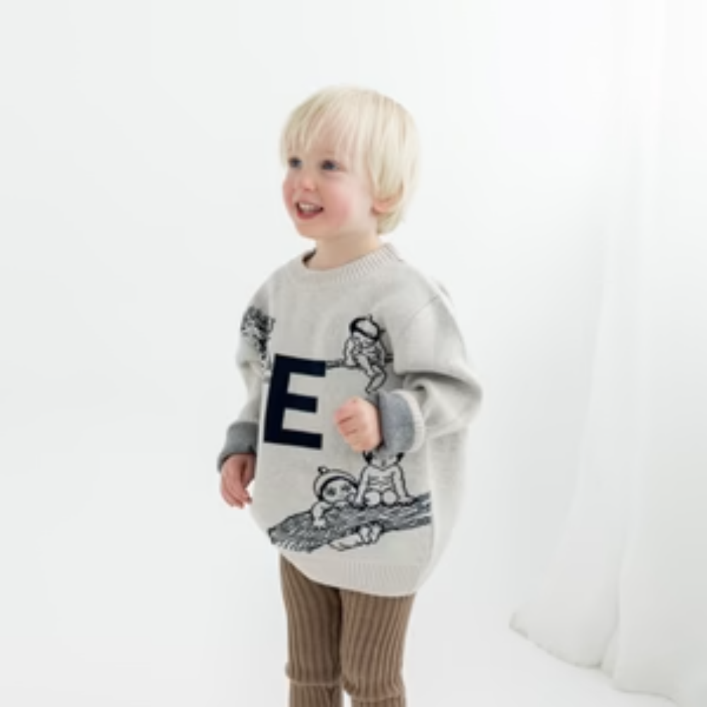 NamelyCo Personalised May Gibbs Letter Jumper - Oatmeal