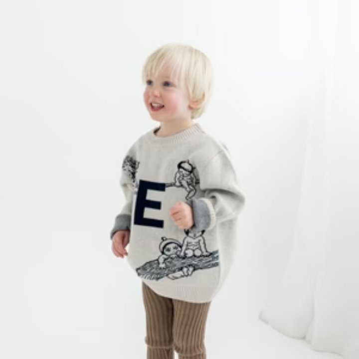 NamelyCo Personalised May Gibbs Letter Jumper - Oatmeal