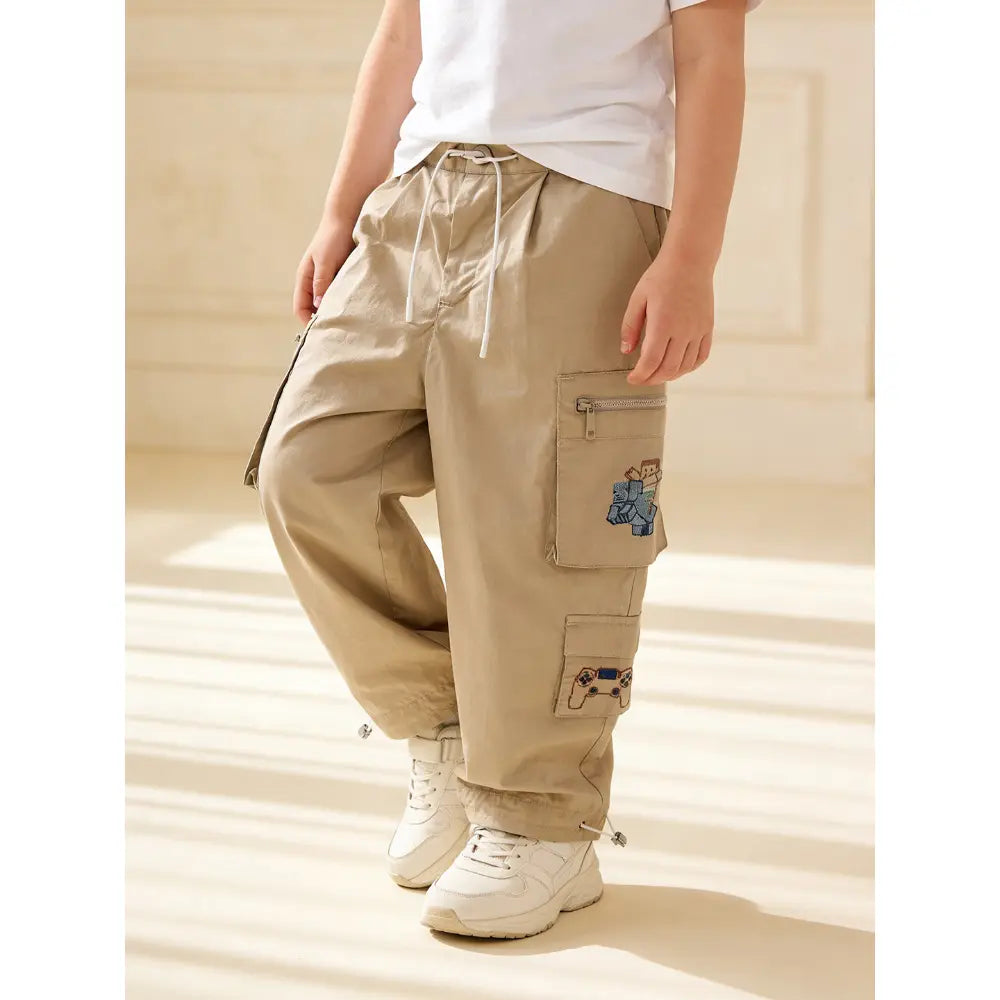The Baby Trunk Unisex Minecraft Cargo Pants - Brown