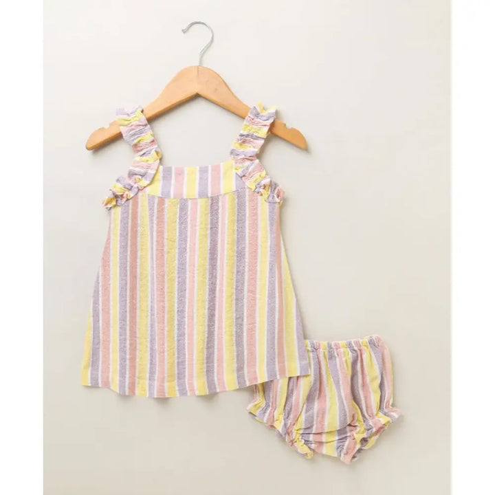 Sweetlime By AS Multicoloured Striped Blouse with a Bloomer