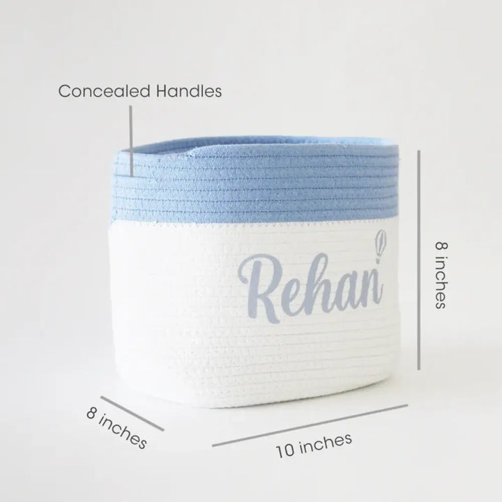 The Tiny Trove Personalized Storage Basket - Set of 3 - Blue