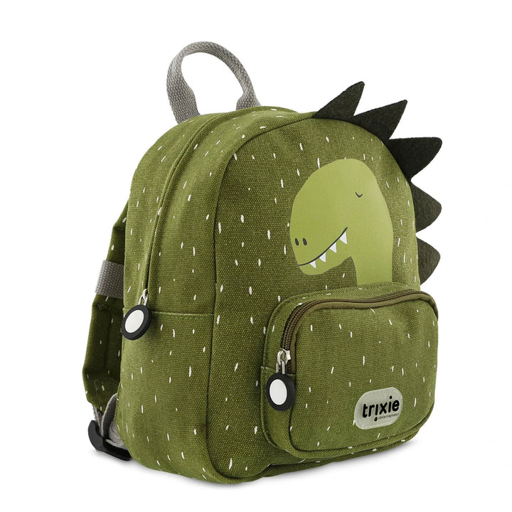 Trixie Small Kids Backpack for Toddlers | Lightweight Water-Repellent Daycare &amp; Travel Bag with Adjustable Padded Straps, Front Pocket &amp; Name Tag | 2 Years Onwards | Mr. Dino