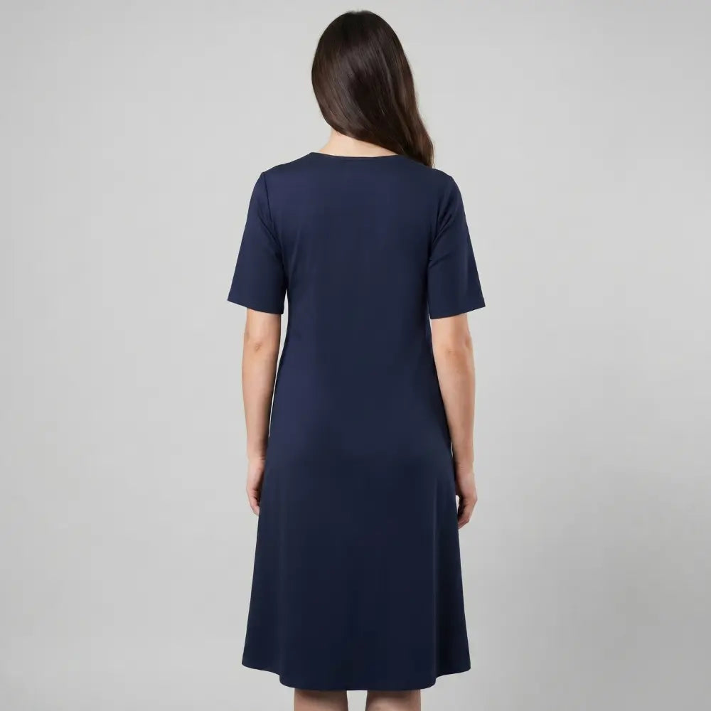 SOL MAMA Pleat Front Zip Dress - Royal Blue
