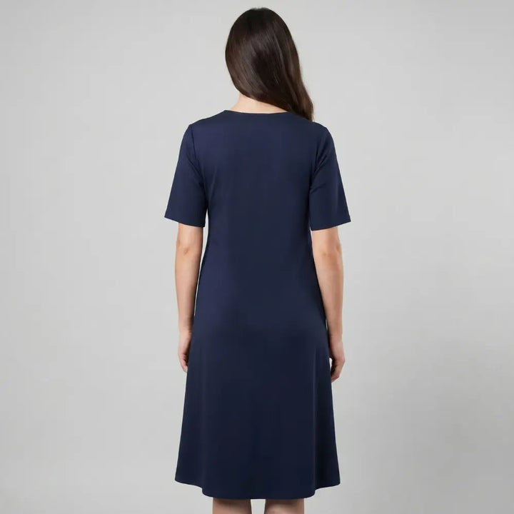 SOL MAMA Pleat Front Zip Dress - Royal Blue