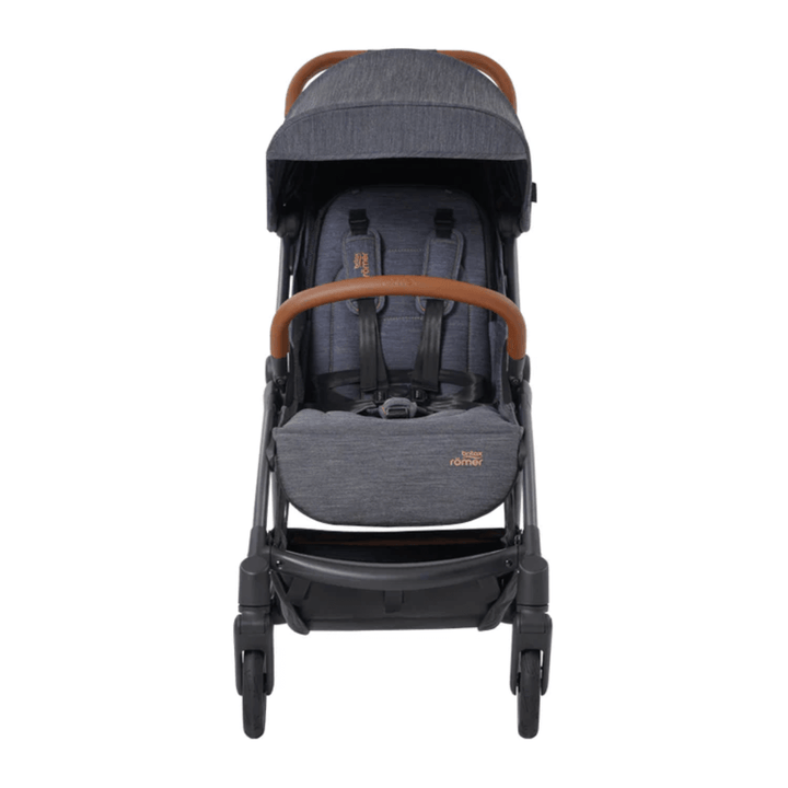 Britax Gravity II, Auto One - Handed Fold Stroller, Birth to 4 years - Marble Blue