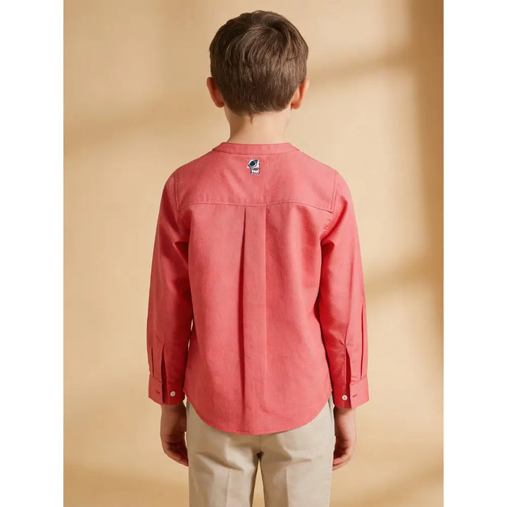 The Baby Trunk Unisex Coral Band Collar Shirt | 0 to 24 Months