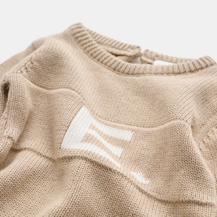 NamelyCo Letter Bodysuit - Light Camel