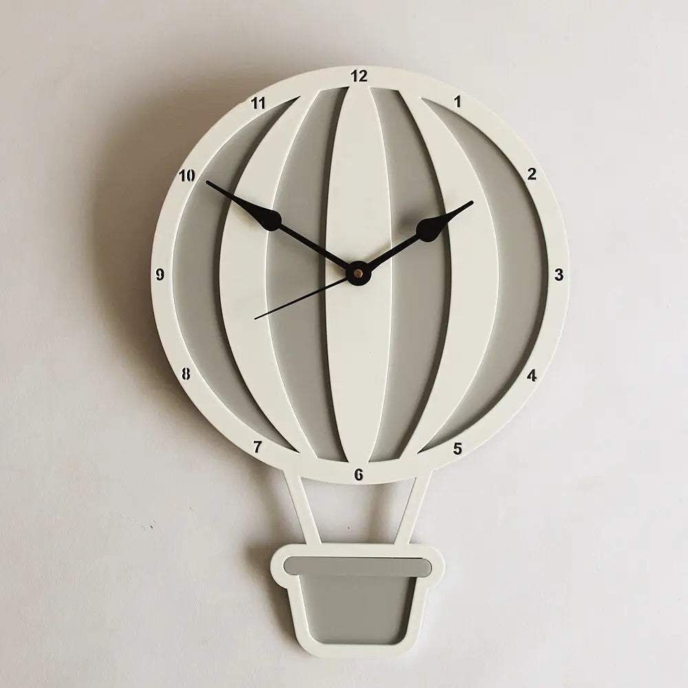 The Tiny Trove Hot Air Balloon Clock - Grey