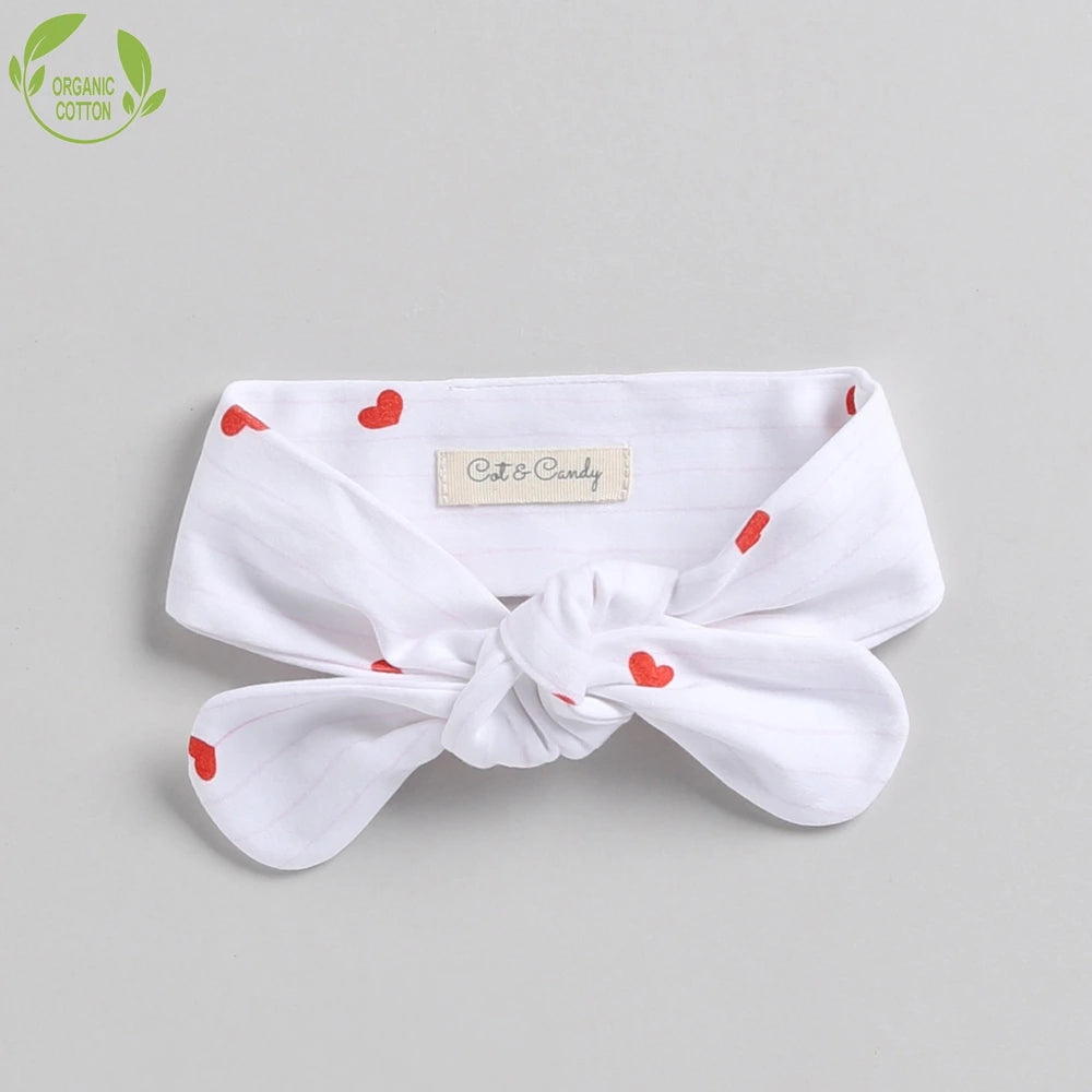 Cot &amp; Candy Baby Organic Headband - Sweetheart stripe