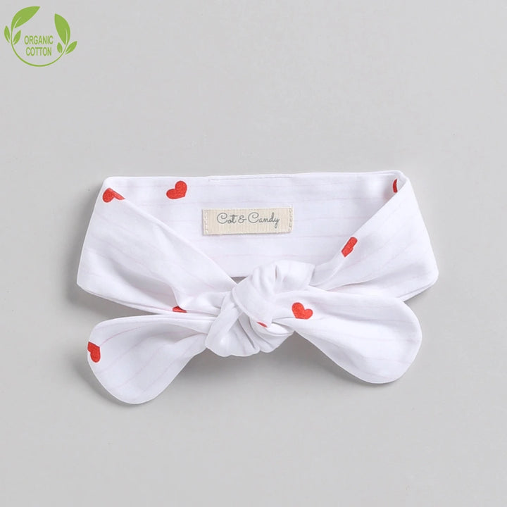 Cot &amp; Candy Baby Organic Headband - Sweetheart stripe