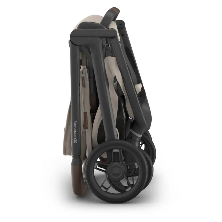 UPPAbaby Kona Stroller, Compact, Reversible Seat, Flat Recline, One Hand Fold, Includes Rain Cover &amp; Insect Net, Suitable from Birth - Ada/Sandstone