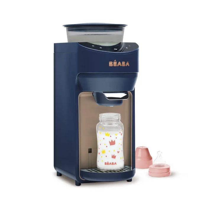 Beaba Milkeo Plus Automatic Baby Bottle Maker &amp; Formula Dispenser - Instant Warm Bottles in 20 Sec, Smart Touchscreen, Multiple Temperature Settings, Baby Formula Mixer &amp; Milk Maker for Infants, Night Blue, 0m+