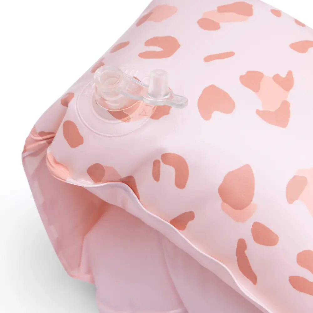 Swim Essentials Swim Arm Bands, Lightweight &amp; Inflatable PVC Water Floats for Kids 0–2 Years, Old Pink - Leopard