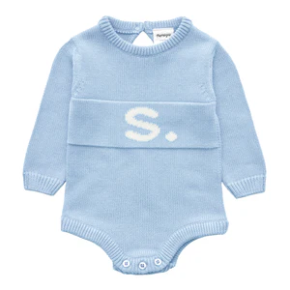 NamelyCo's Letter Bodysuit - Kentucky Blue