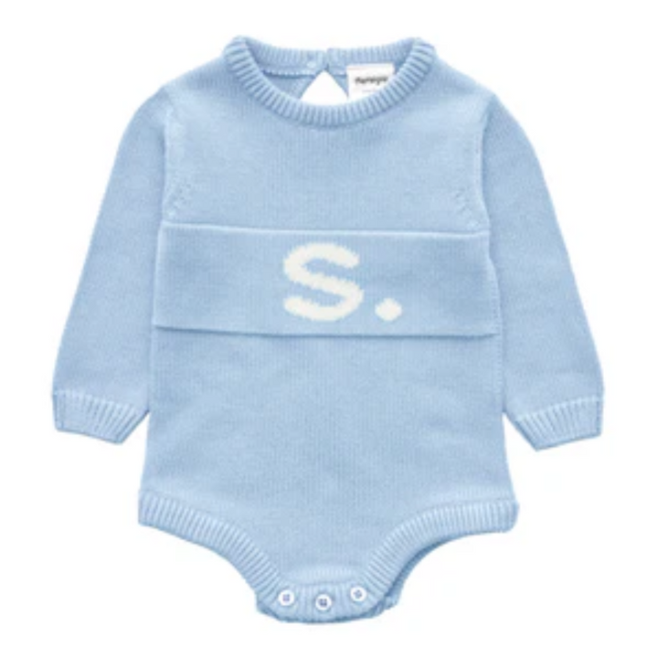 NamelyCo Letter Bodysuit - Kentucky Blue