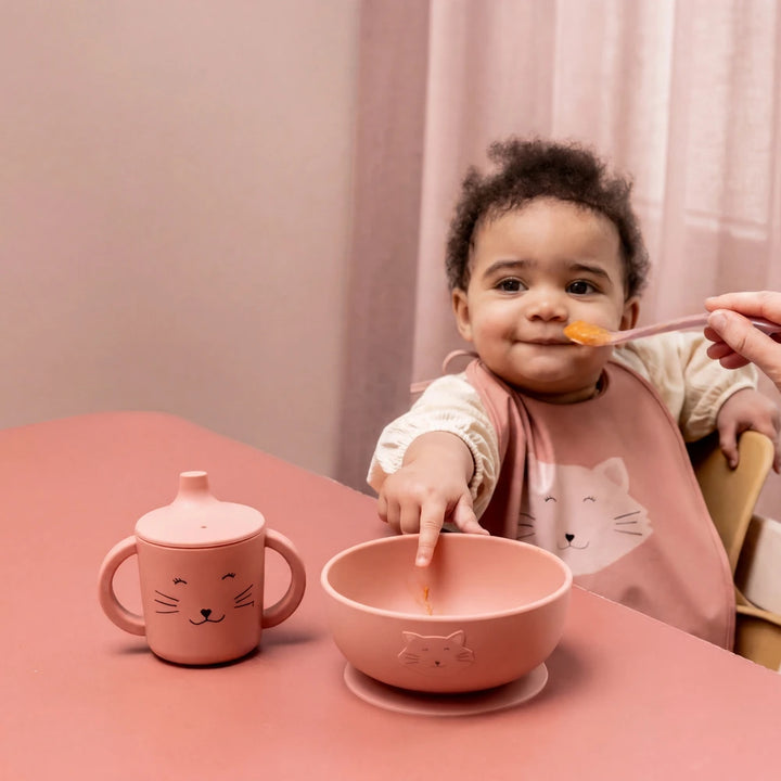 Trixie Silicone Baby Spoon Set | 100% Food-Grade Silicone First Feeding Spoons with Stainless Steel Core for Self-Feeding &amp; Weaning | 2-Pack | 4 Months Onwards | Mrs. Cat