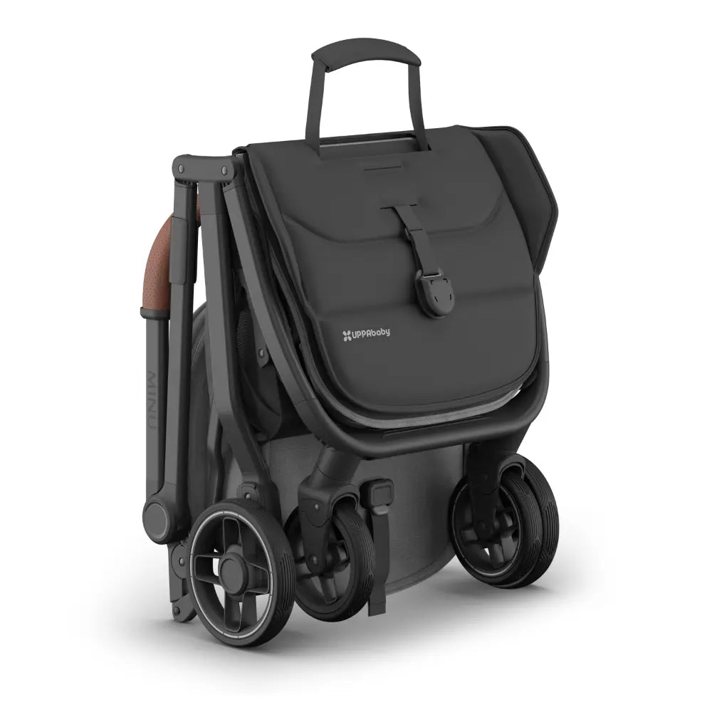UPPAbaby Minu V3 Stroller, Travel/Cabin Friendly, Compact, Lightweight, One Hand Fold, Flat Recline, Carry Strap, Suitable from Birth - Greyson/Charcoal