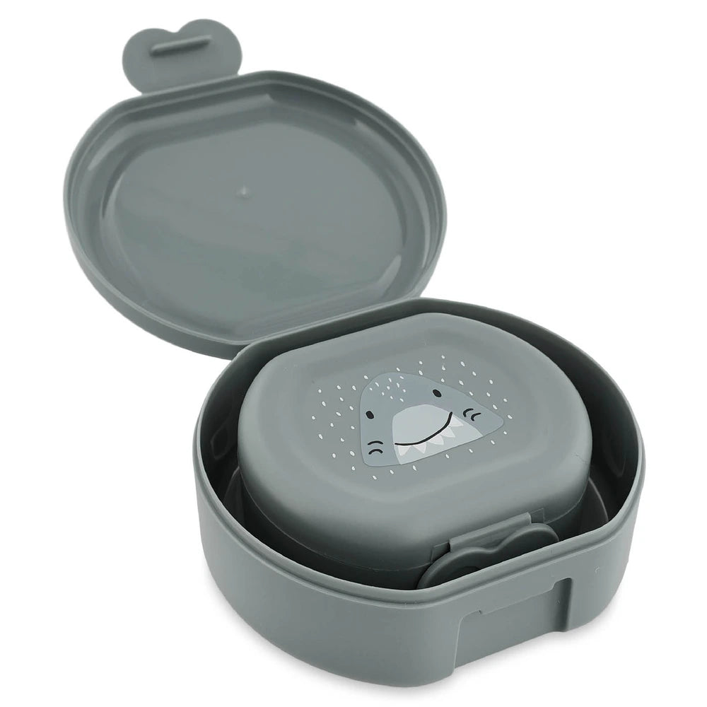 Trixie Kids Snack Box Set | 2-Piece Lunch &amp; Snack Storage Boxes with Easy Clip Closure, Dishwasher-Safe Design for School &amp; Travel | 3 Years Onwards | Mr. Shark