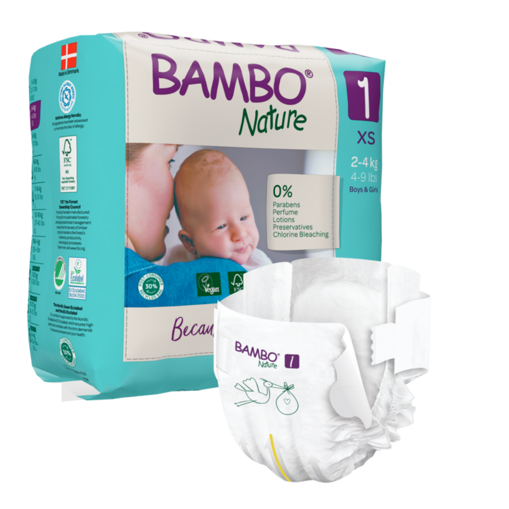 Bambo Nature Skin Friendly Tape Diapers - XS (2-4 kgs)