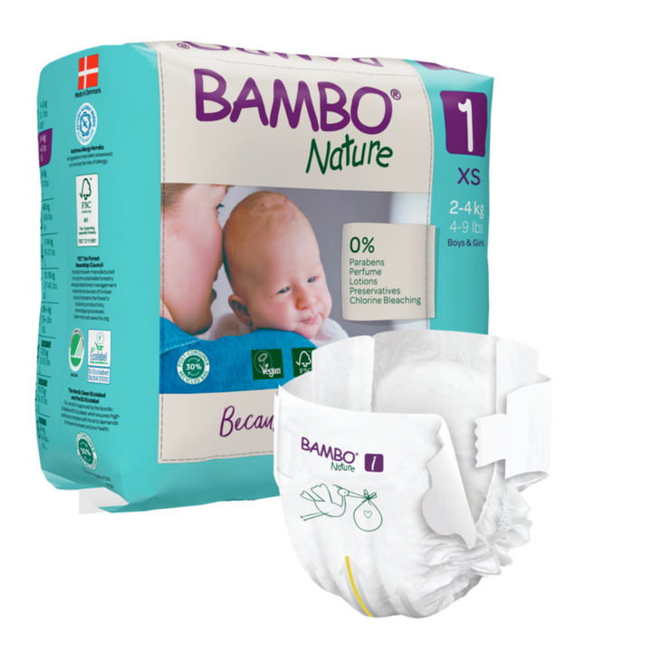 Bambo Nature Skin Friendly Tape Diapers - XS (2-4 kgs)