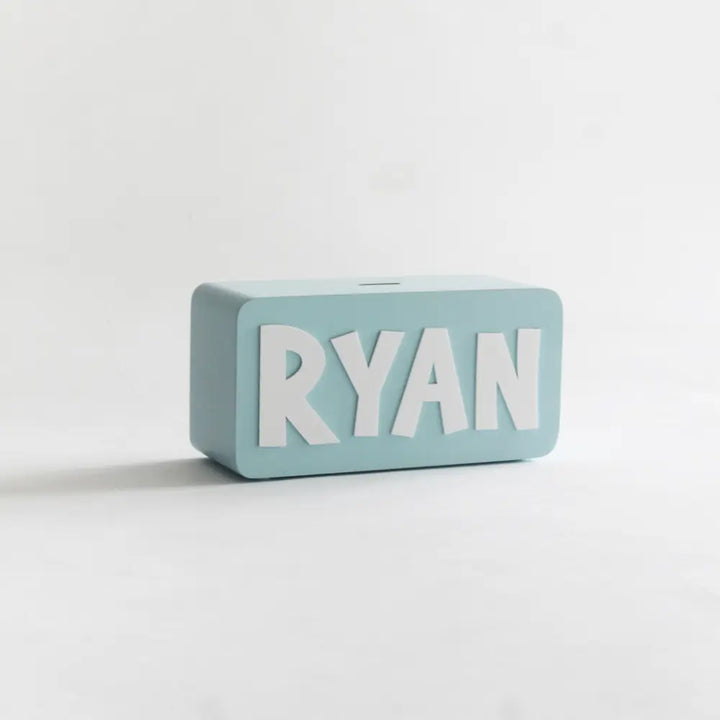 The Tiny Trove Rectangle Piggy Bank - Blue