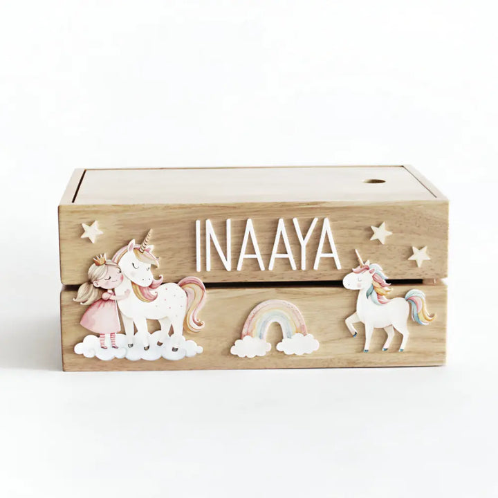 The Tiny Trove Personalized Wooden Box - Princess Theme
