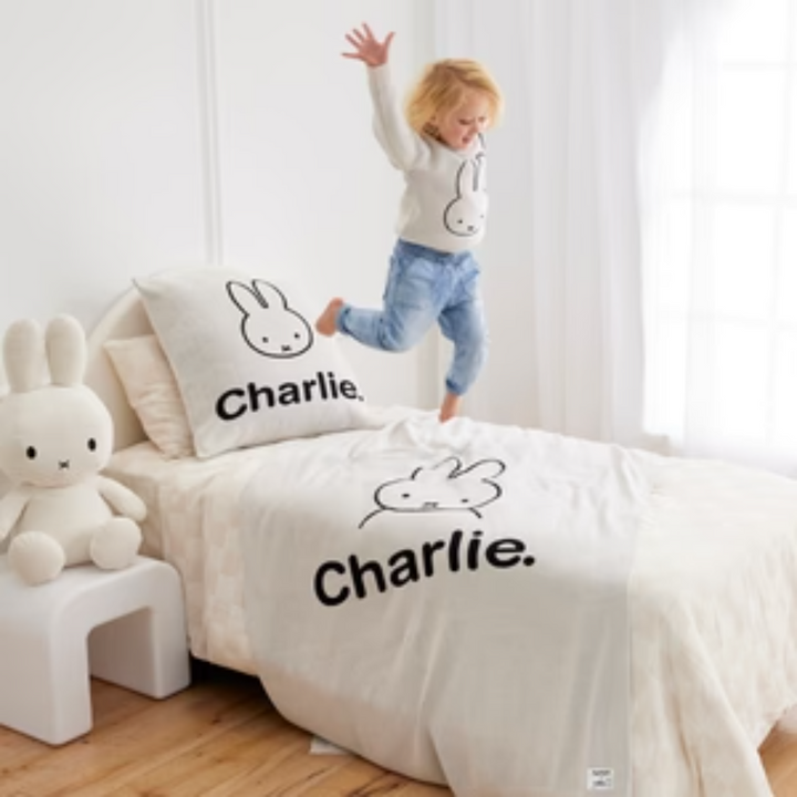 NamelyCo Personalised Miffy Letter Jumper - Oatmeal