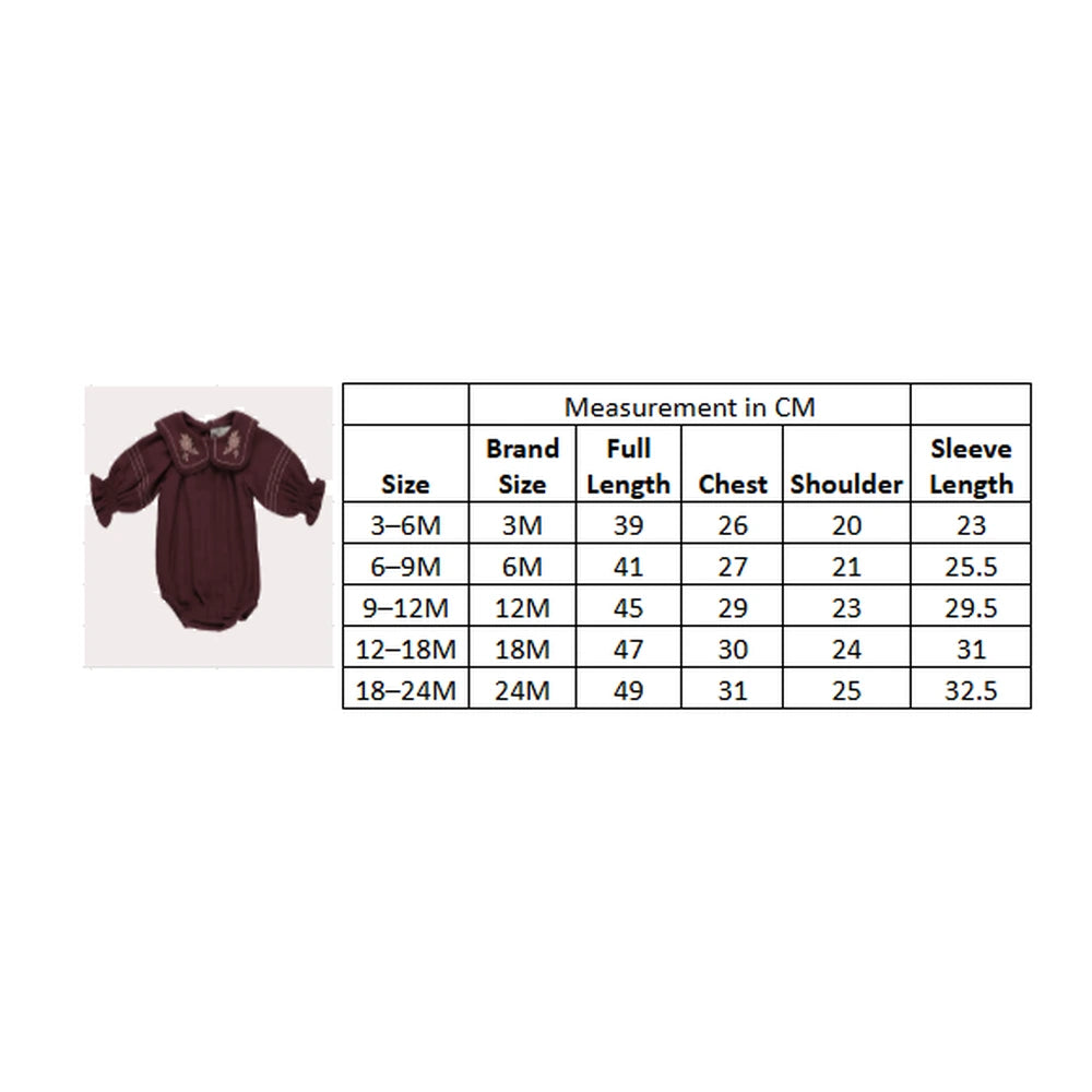 Early Sunday Gladys Baby Bubble Romper - Plum