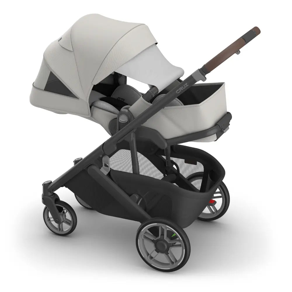 UPPAbaby Cruz V3 City Stroller, Reversible Seat, Flat Recline, Includes Bumper Bar, Insect Net, Rain Cover, up to 4 Years - Savannah/Pearl Grey