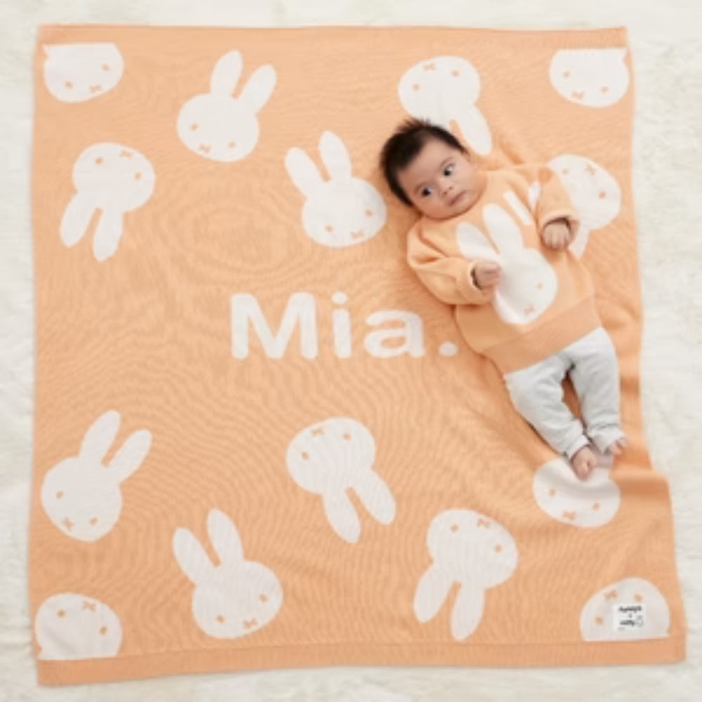 NamelyCo Personalised Miffy Letter Jumper - Peach Fuzz