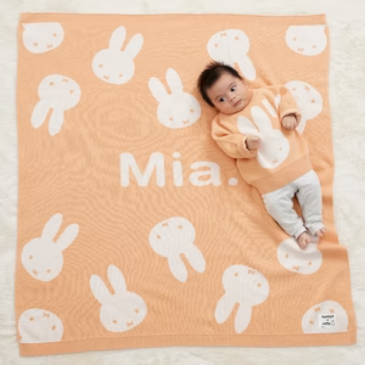 NamelyCo Personalised Miffy Letter Jumper - Peach Fuzz