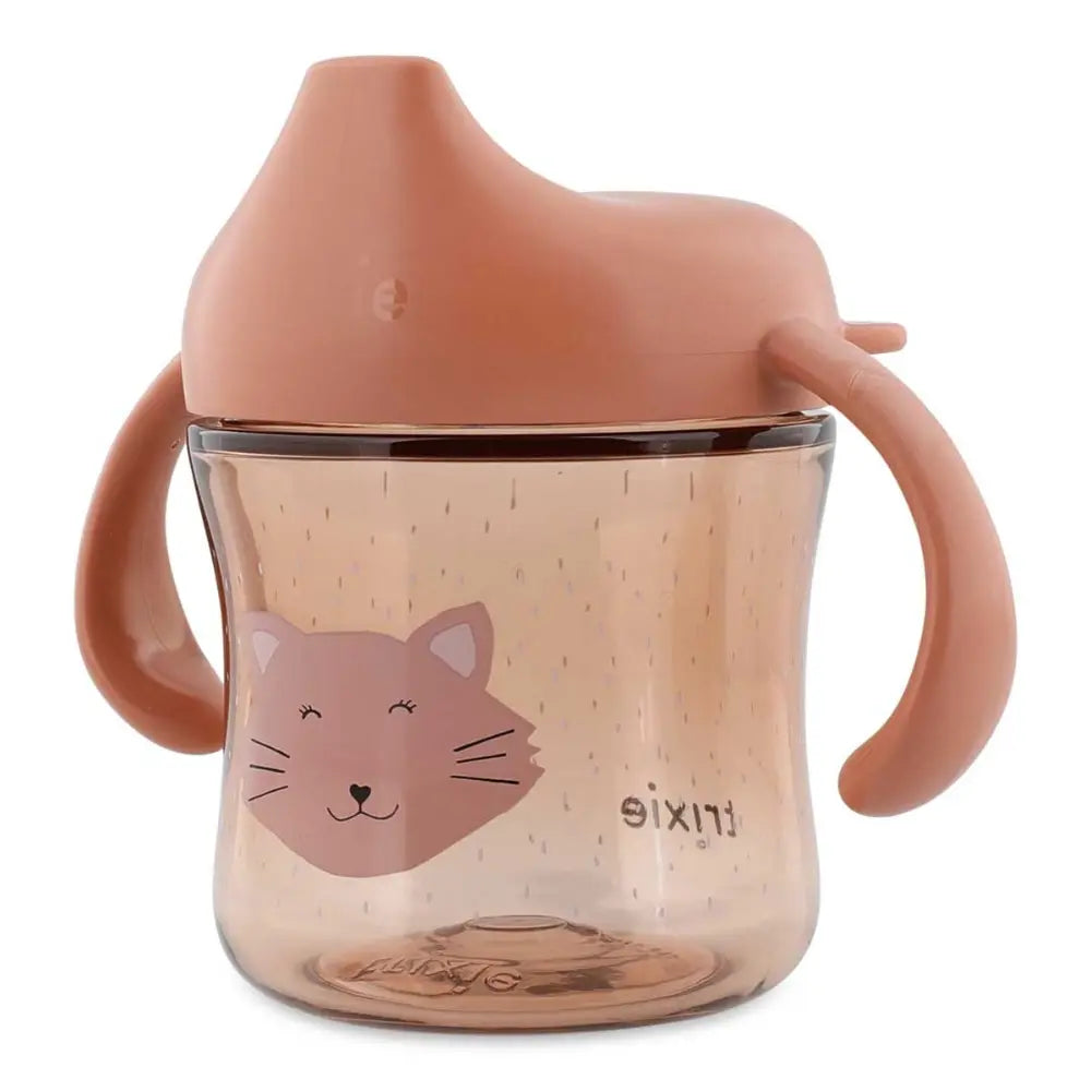 Trixie Sippy Cup with Handles | Spill-Resistant Tritan™ Training Cup with Easy-Grip Handles for Independent Drinking | 4 Months Onwards | Mrs. Cat