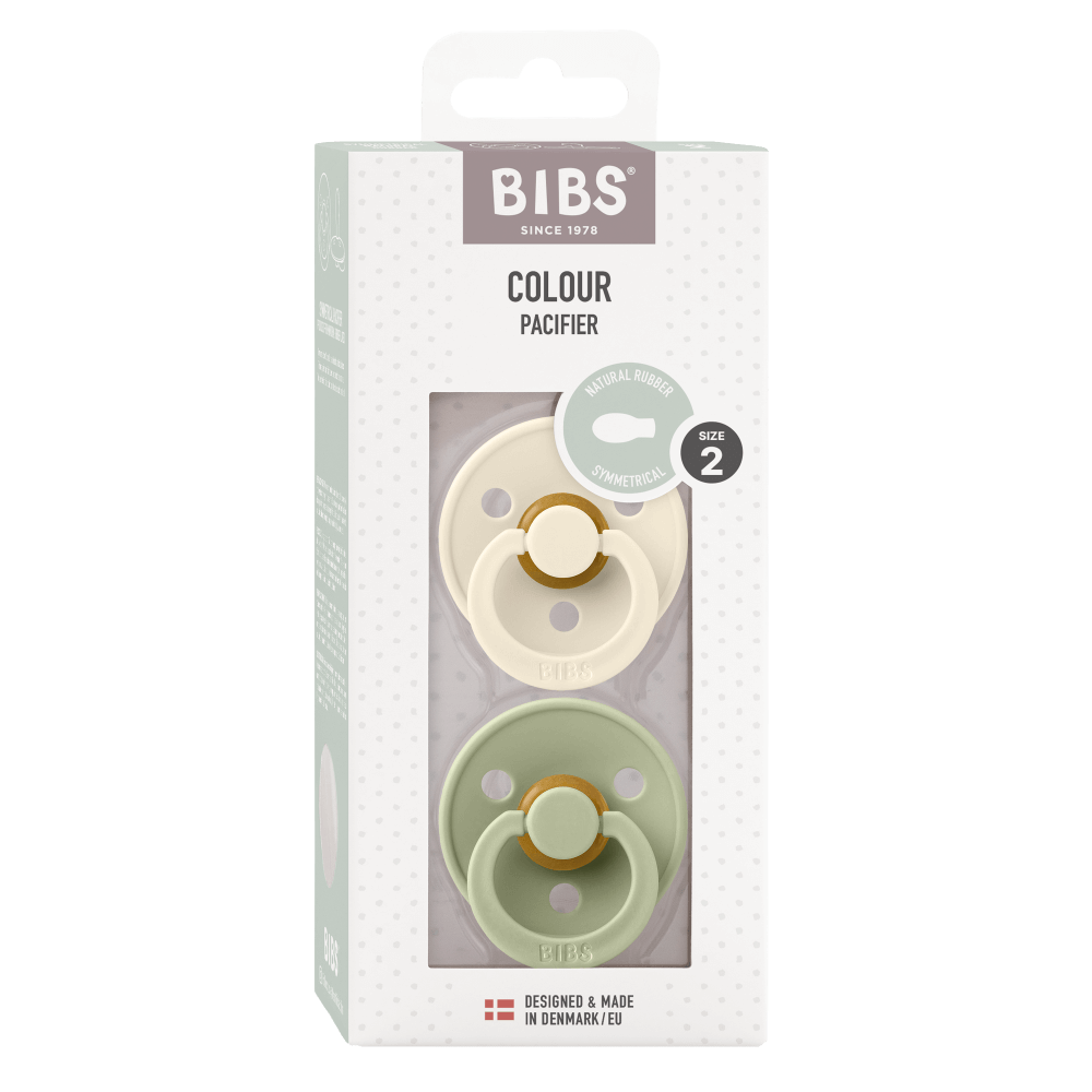 Bibs Latex Symmetrical  Nipple Pacifier Size 2 - Pack of 2 (Colour)