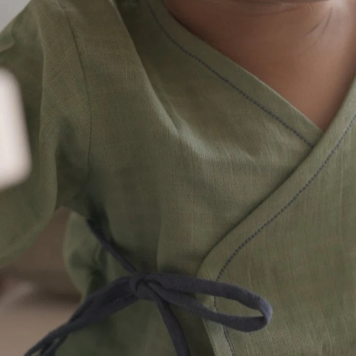 Dulaar Organic Muslin Angrakha &amp; Shorts Set