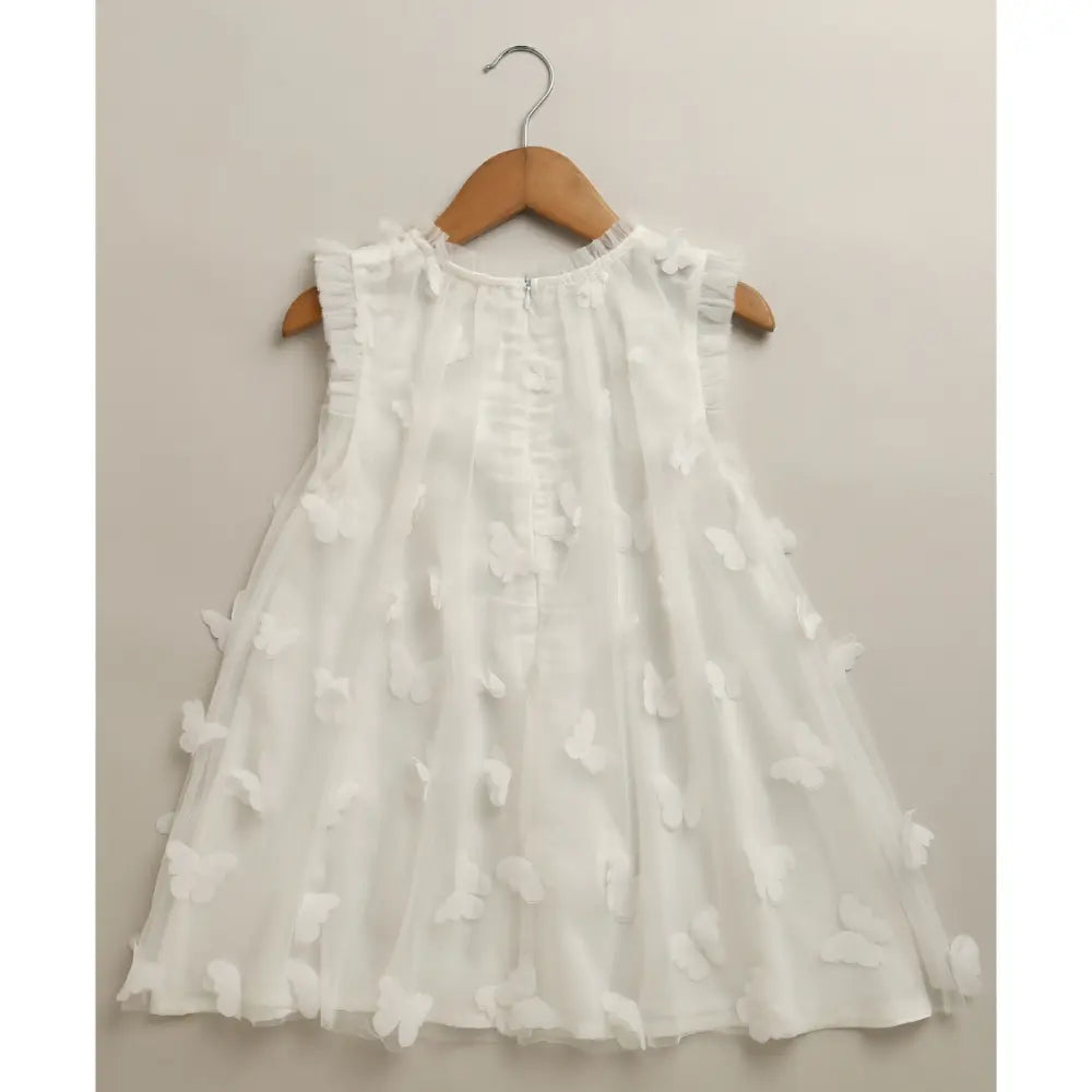 Sweetlime By AS Butterfly Bliss White Tulle Dress - White 12-24 Months