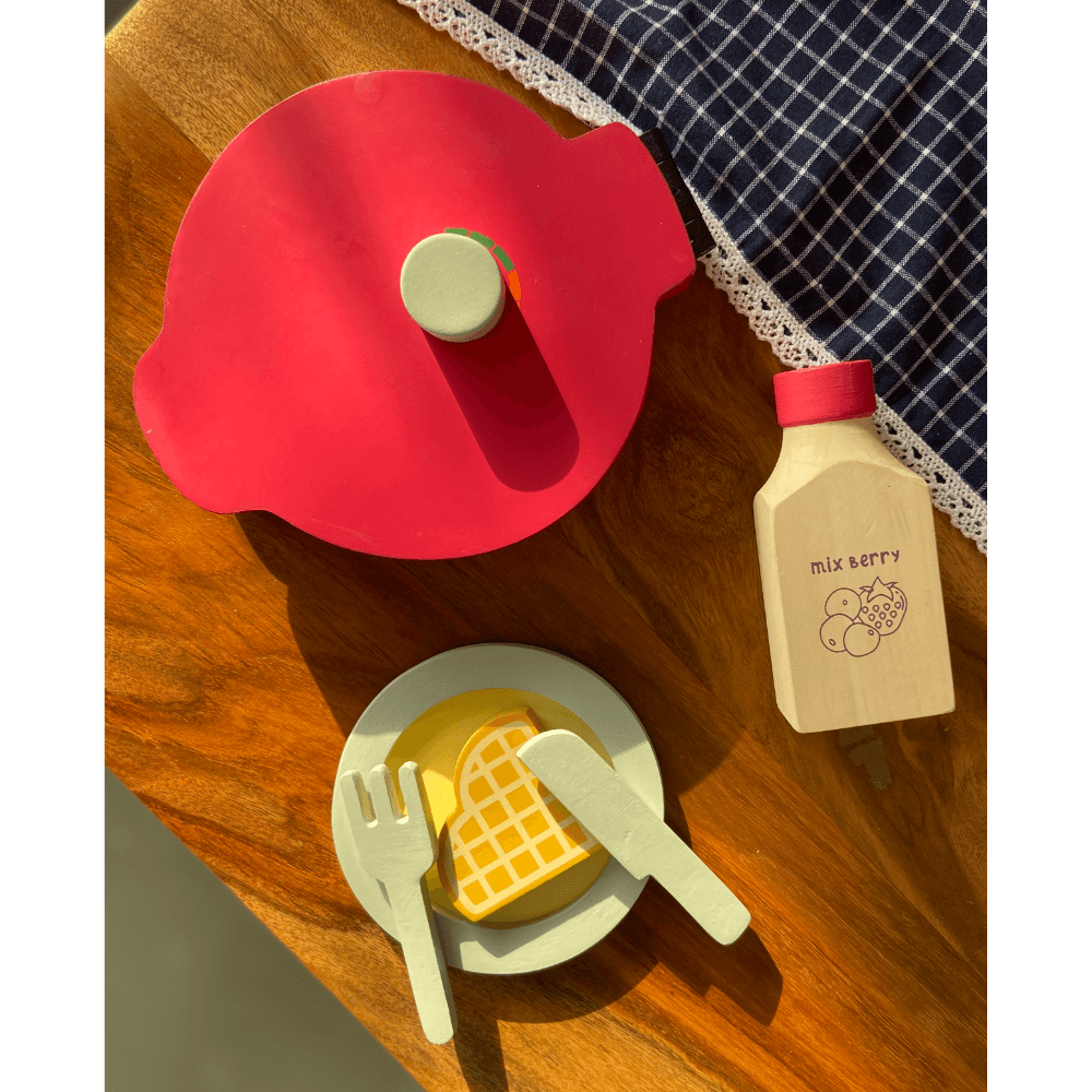 Playbox Wooden Waffle Maker Cooking Set