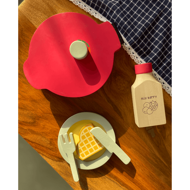 Playbox Wooden Waffle Maker Cooking Set