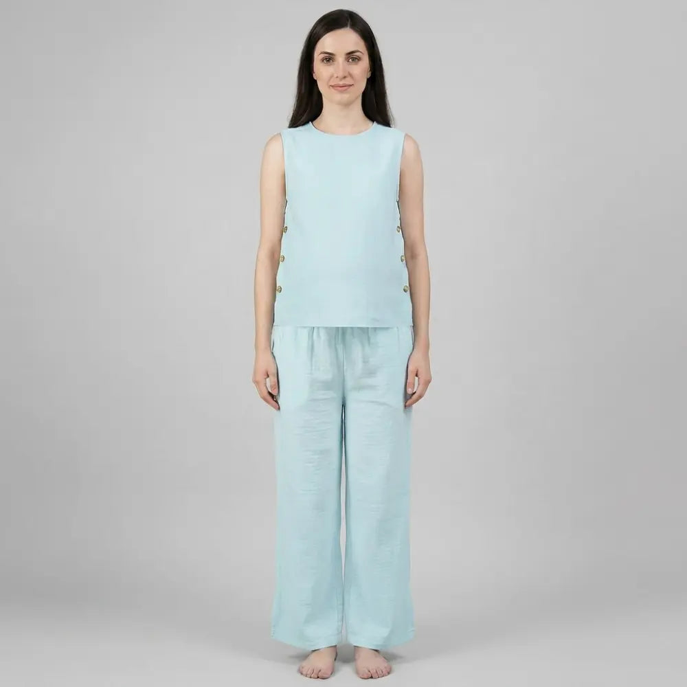 SOL MAMA Co-Ord Pants - Light Blue