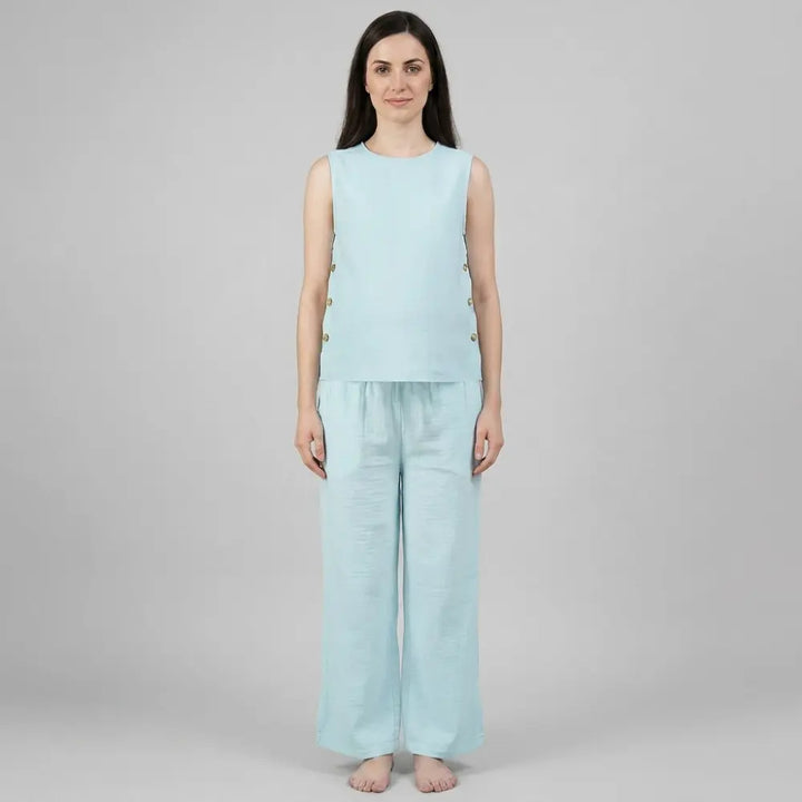 SOL MAMA Co-Ord Pants - Light Blue
